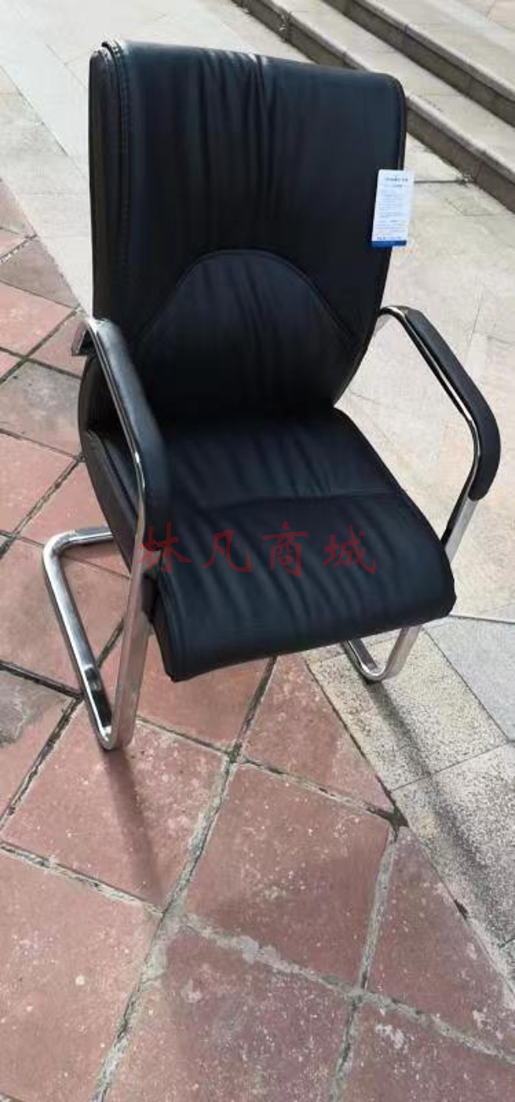 办公椅 会议椅 培训椅 弓形电脑椅 员工椅 中背款弓形椅管壁2.0 黑色