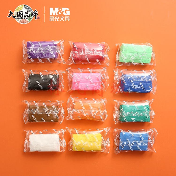 晨光(M&G)  12色超轻粘土 彩泥橡皮泥4D 儿童手工DIY玩具 袋装AKE03986