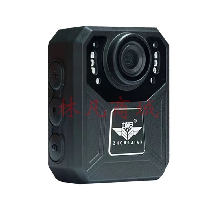 中冀安执法记录仪DSJ-A3 2160P高清夜视循环录像红蓝爆闪镜头变焦加密设置13小时连续录像黑色 128GB