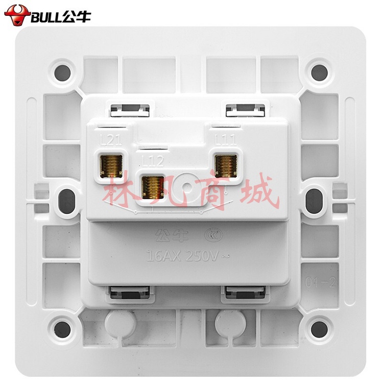 公牛（BULL） 公牛(BULL）开关插座 大面板白色 双开单控
