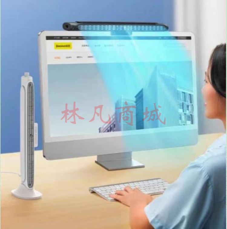 桌面小风扇  挂屏USB夹扇双层气动升降桌（无极升降）
