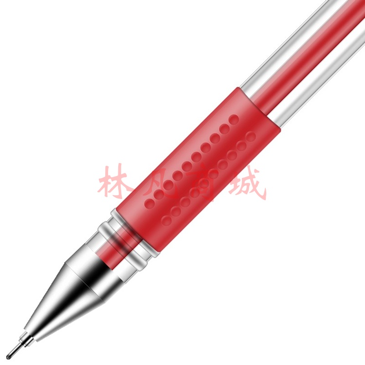 得力6601中性笔0.5mm半针管(红)(支) 12支装