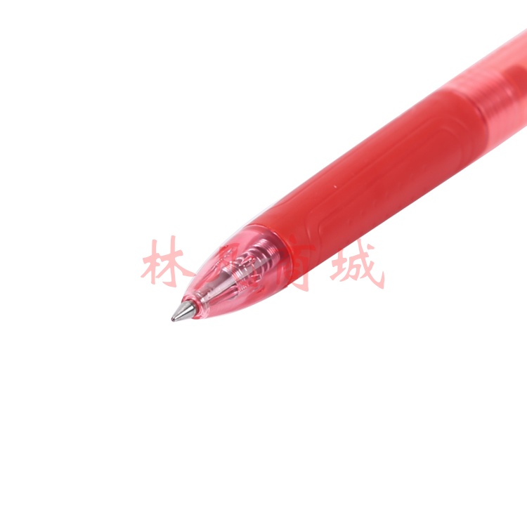 文具0.5mm红色中性笔 按动子弹头签字笔 精英系列E01商务办公水笔 12支/盒