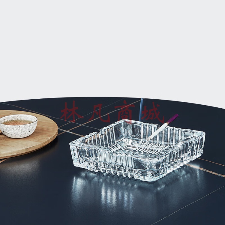 齐心(Comix) 150*150mm中号透明玻璃烟灰缸茶几餐桌摆件办公/居家用品YG02
