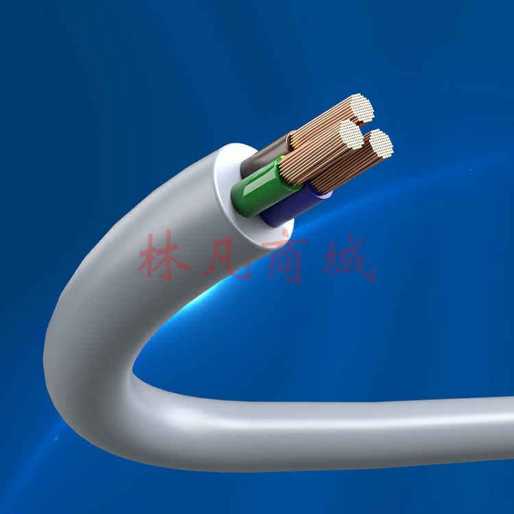 胜牌53RVV护套线3芯国标铜芯电源线 2.5平方 2芯100米黑色