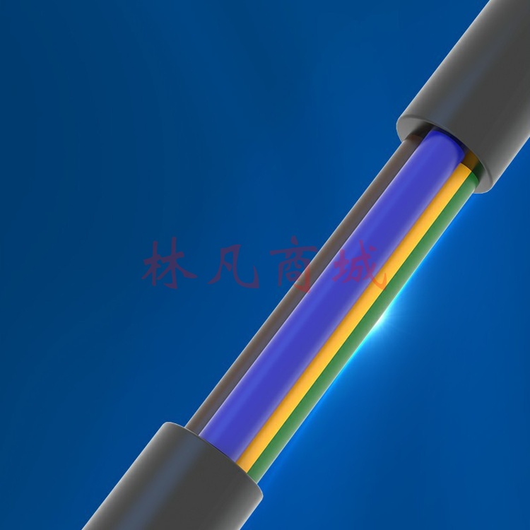 胜牌53RVV护套线3芯国标铜芯电源线 2.5平方 2芯100米黑色