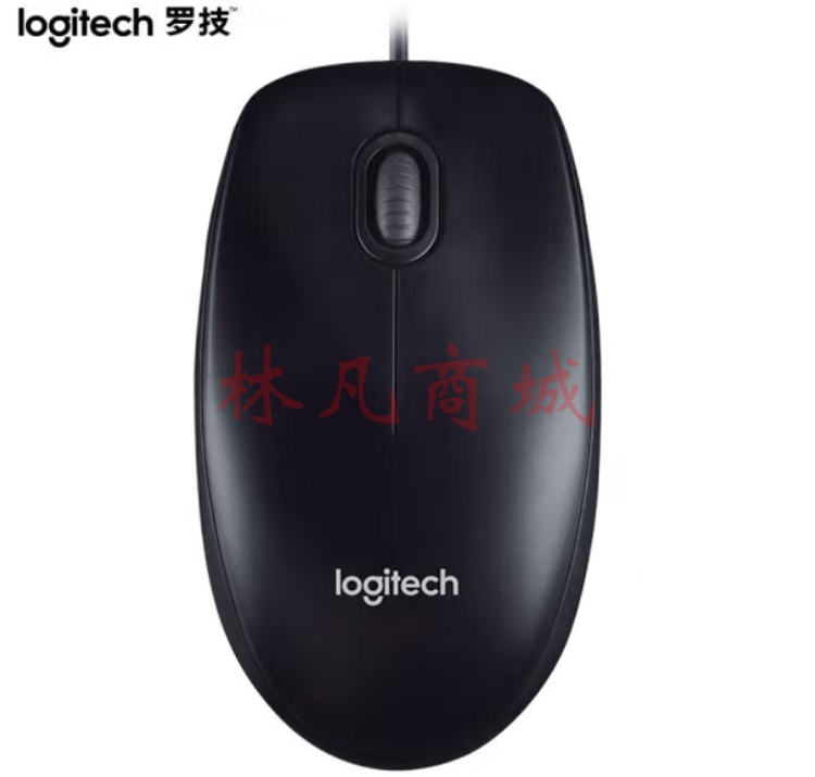 罗技（Logitech）M90 企业级有线办公鼠标 台式电脑笔记本鼠标 全尺寸即插即用 舒适可靠 黑色