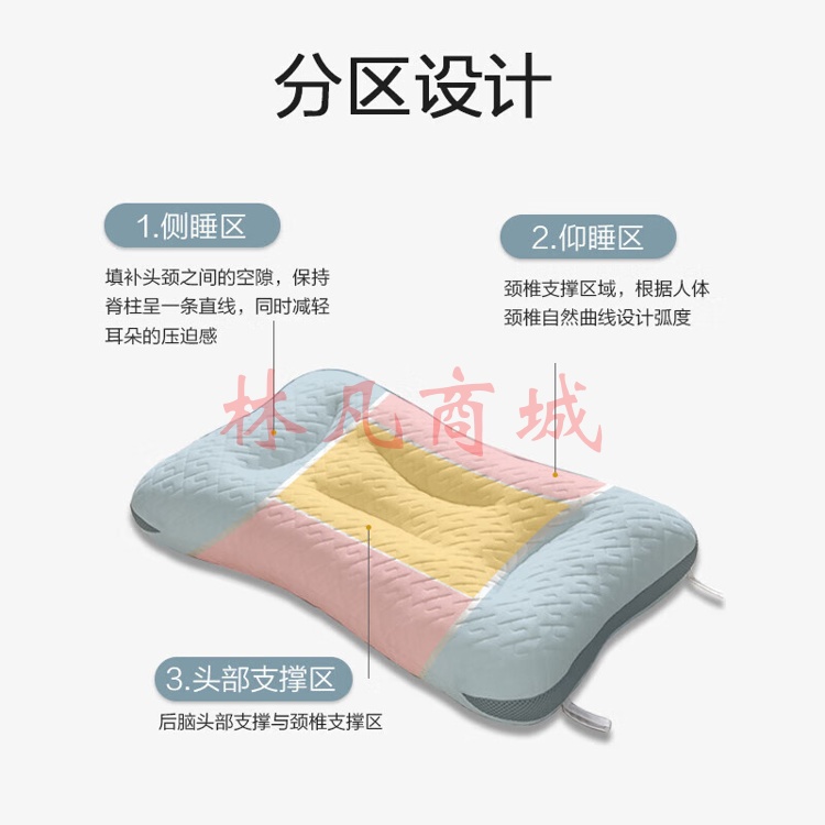 博洋（BEYOND）博洋家纺防螨抑菌枕头单人SPA按摩枕芯 单只装46*65cm