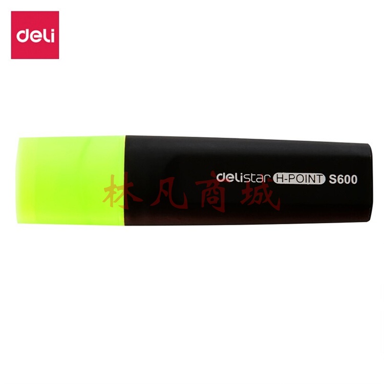 得力(deli) S600记号笔标记醒目荧光笔水性记号笔单只装学生文具 黄色