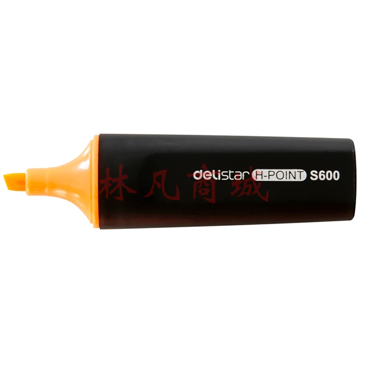 得力(deli) S600记号笔标记醒目荧光笔水性记号笔单只装学生文具 橙色