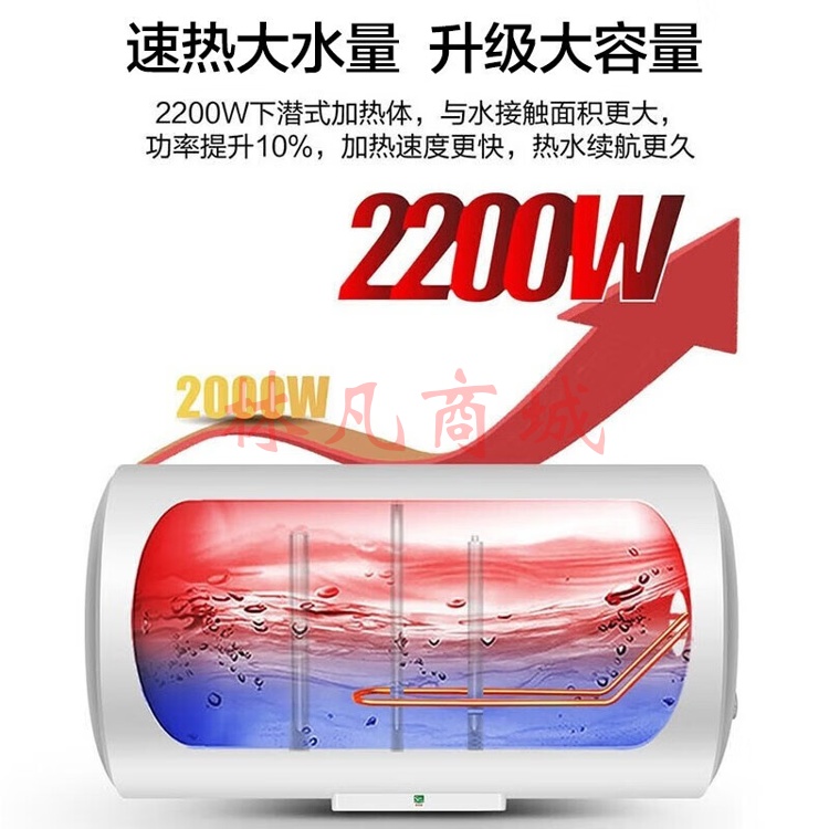 海尔（Haier）2200W速热电热水器 60升家用速热洗澡储水横式电热水器 速热大水量 ES60H-CK3