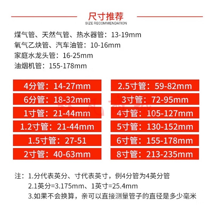 金超304不锈钢喉箍卡箍管卡管夹抱箍管箍活箍水管洗衣机煤气管 155-178mm(6寸管用)1个