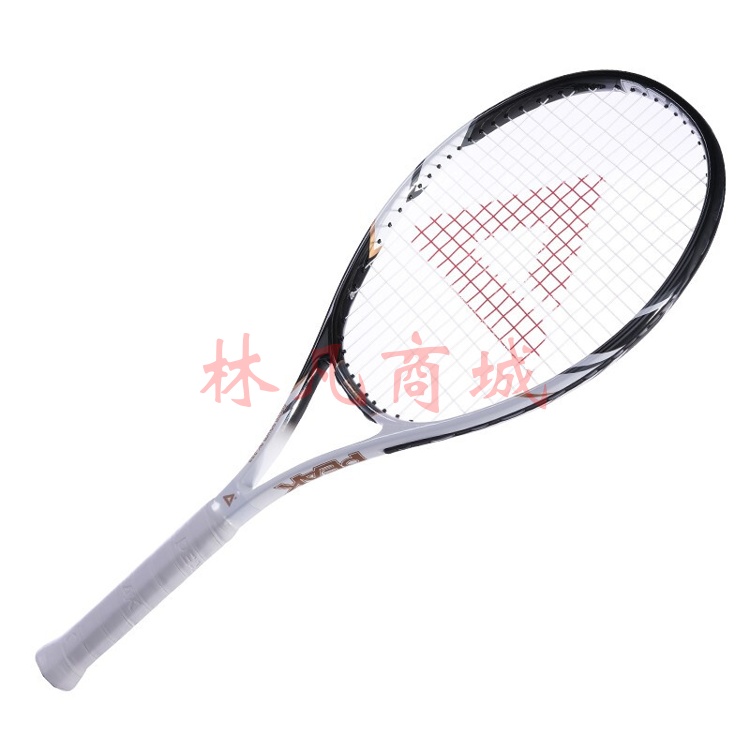  匹克（PEAK）网球拍男女初学者专业碳铝单只PK-222黑色（已穿线）含训练器 手胶 网球3个 拍包 避震器