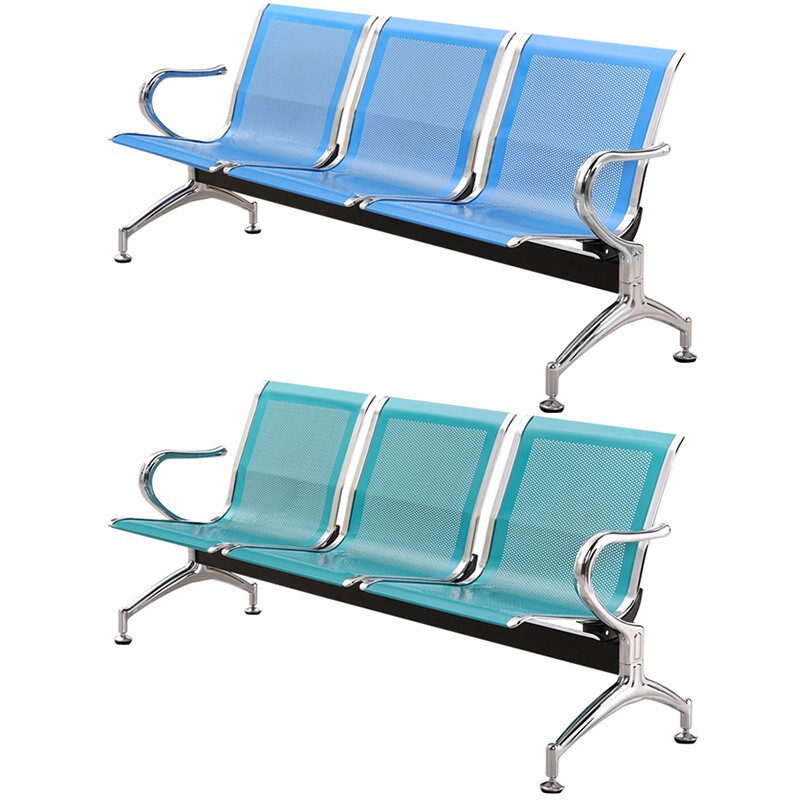 班歌三人位排椅医院候诊椅输液椅休息联排公共座椅机场椅等候椅不锈钢 三人位不带垫