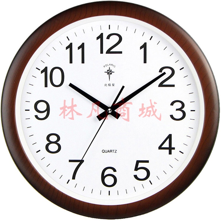 北极星木纹圆形钟直径38cm