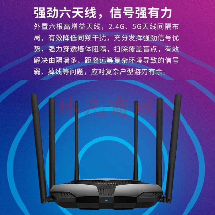 水星（MERCURY）D196G 双千兆无线路由器 高速双频wifi 无线家用穿墙王 